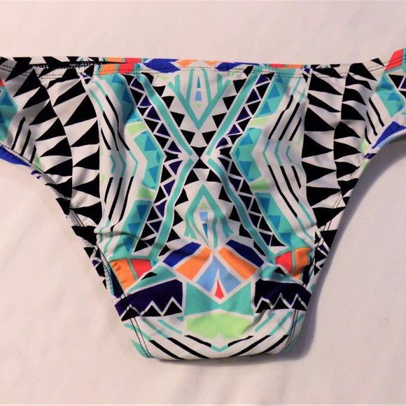 Apt. 9 Bikini Bottoms, Teal Geometric Pattern - Picture 2 of 2